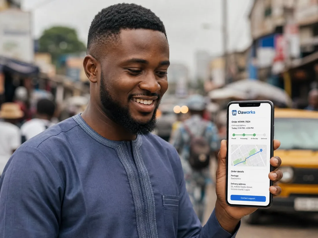 Client suivant sa commande en temps réel dans l'application Daworks